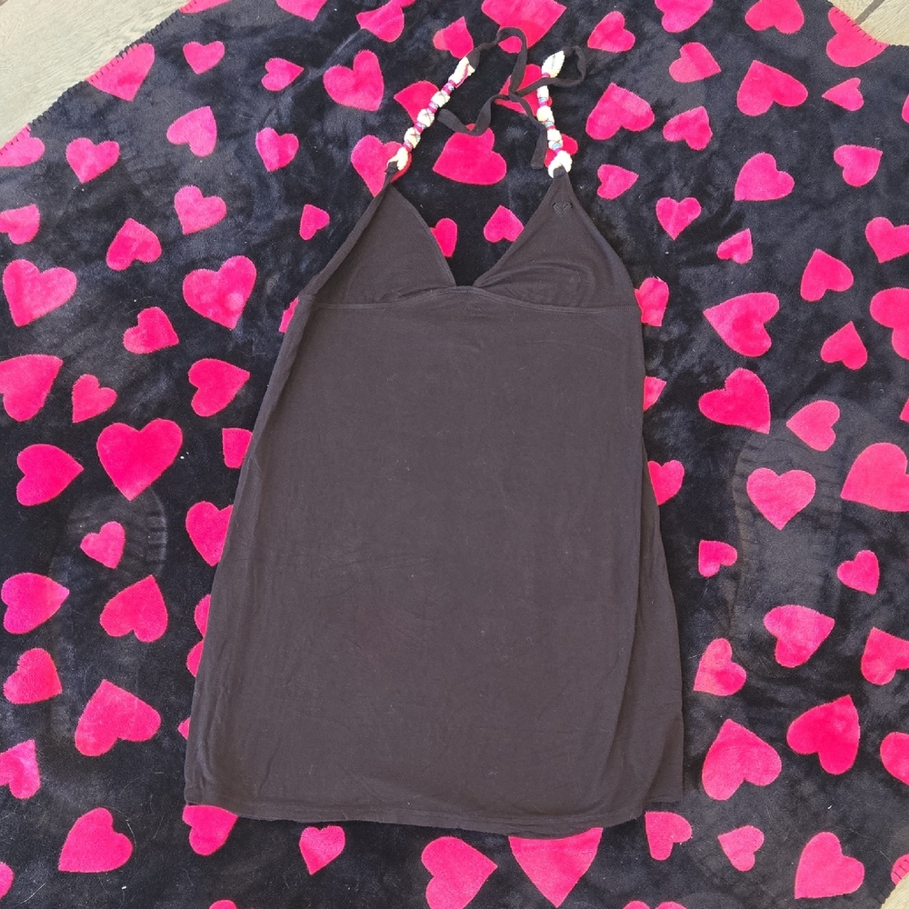 Roxy Black Sundress with Beaded Straps – Size M